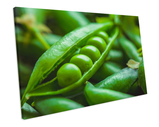 Garden Peas Food Kitchen Framed Canvas Print Wall Art