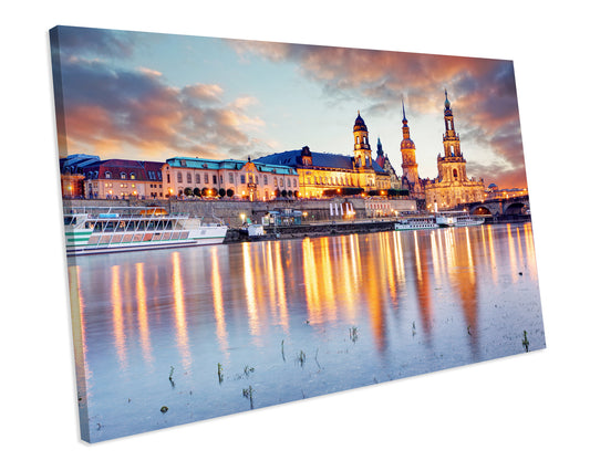 Dresden Skyline Germany CANVAS WALL ART Box Framed Picture Print