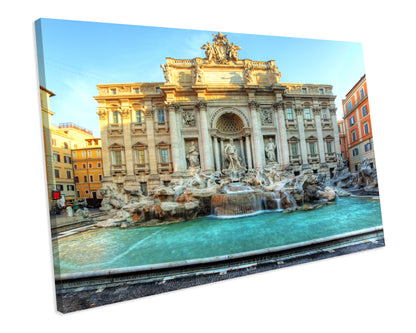 Rome Fountain di Trevi Italy CANVAS WALL ART Box Framed Picture Print