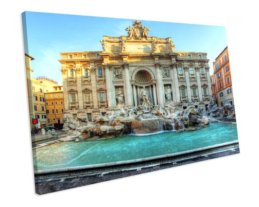 Rome Fountain di Trevi Italy CANVAS WALL ART Box Framed Picture Print
