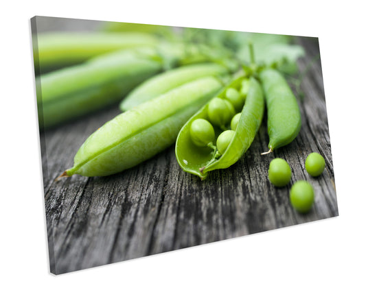Garden Peas Food Kitchen Framed Canvas Print Wall Art