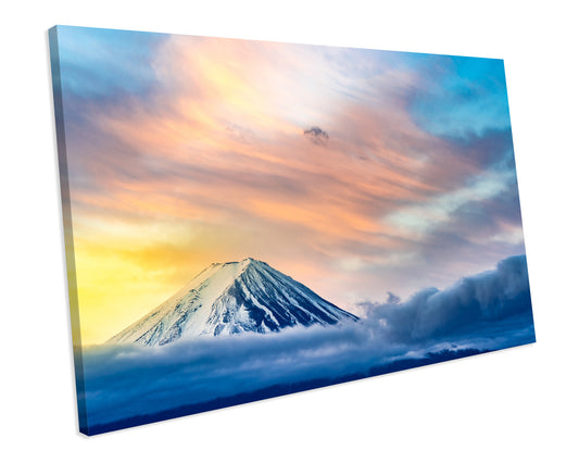 Sunrise Mount Fuji Landscape CANVAS WALL ART Box Framed Picture Print