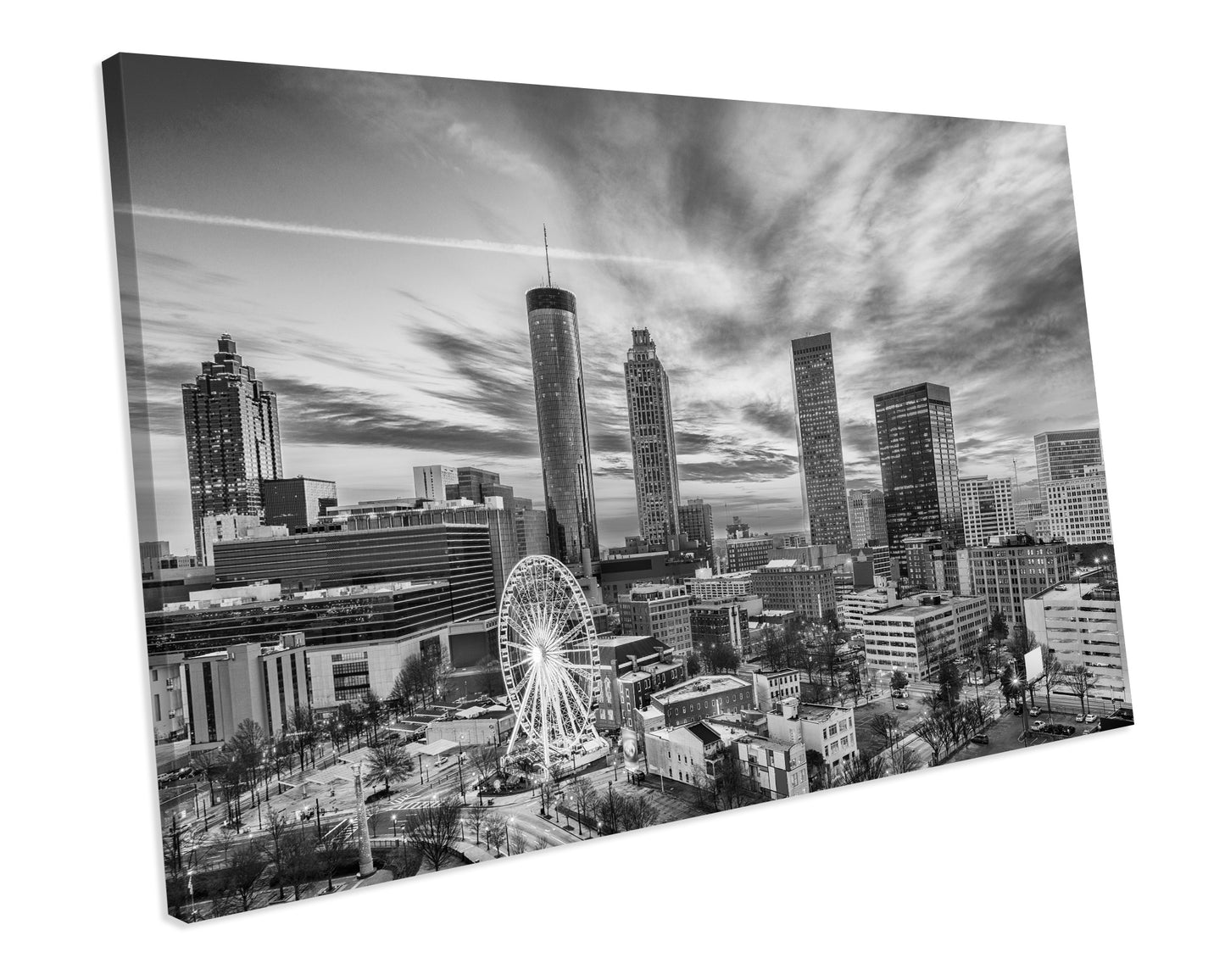Atlanta Georgia USA B&W City Skyline CANVAS ART PRINT Box Framed Picture Wall Decor