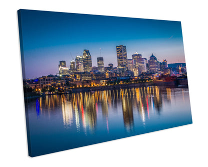 Montreal City Skyline Sunset Canada CANVAS ART PRINT Box Framed Picture Wall Decor