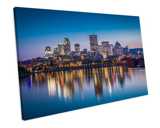 Montreal City Skyline Sunset Canada CANVAS ART PRINT Box Framed Picture Wall Decor