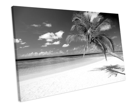 Black & White Beach CANVAS ART PRINT Box Framed Picture Wall Decor