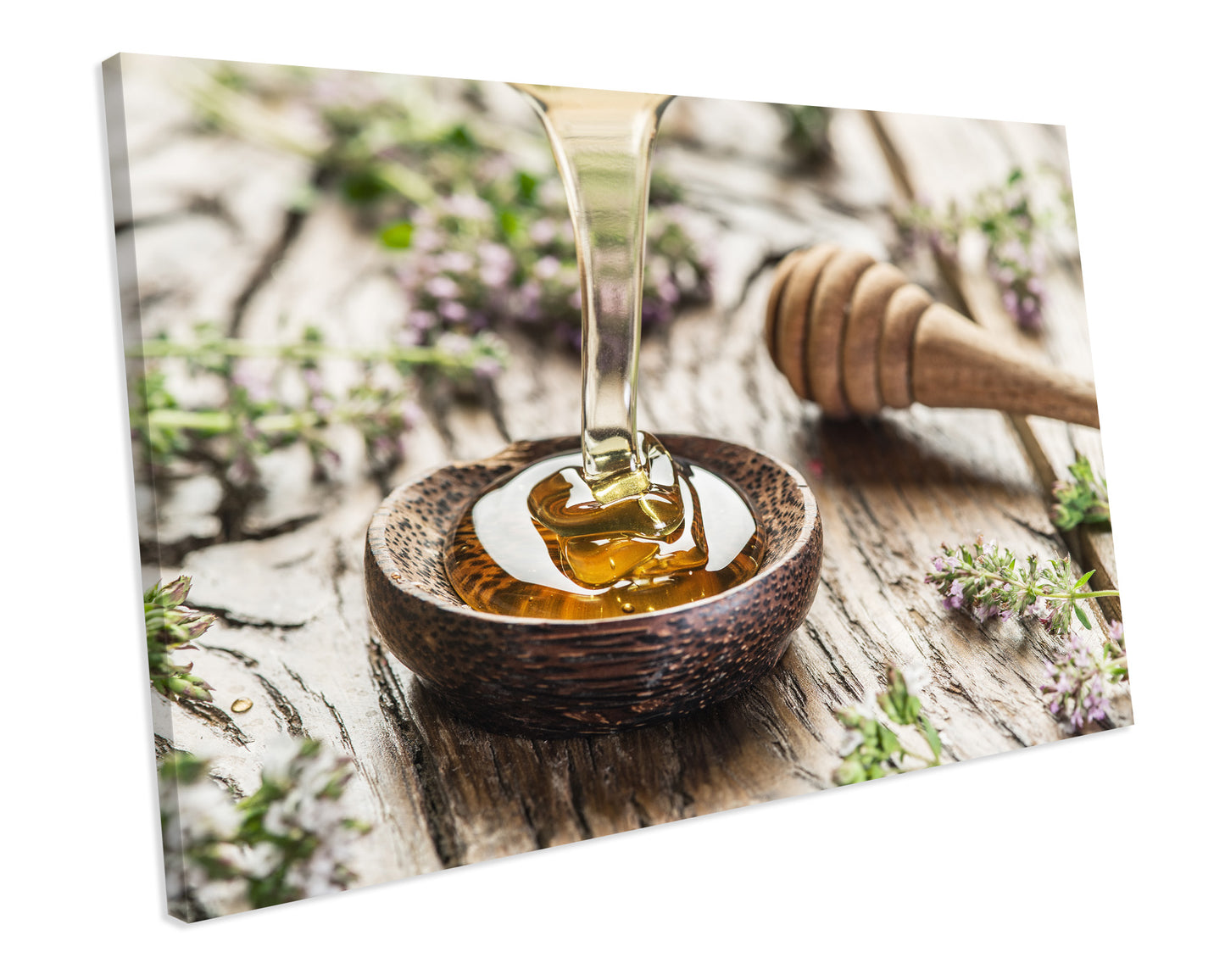 Natural Honey kitchen Food & Drink Framed Canvas print Wall Art