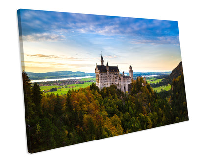 Neushwanstein Castle Summer Landscape Landmark CANVAS WALL ART Box Framed Picture Print