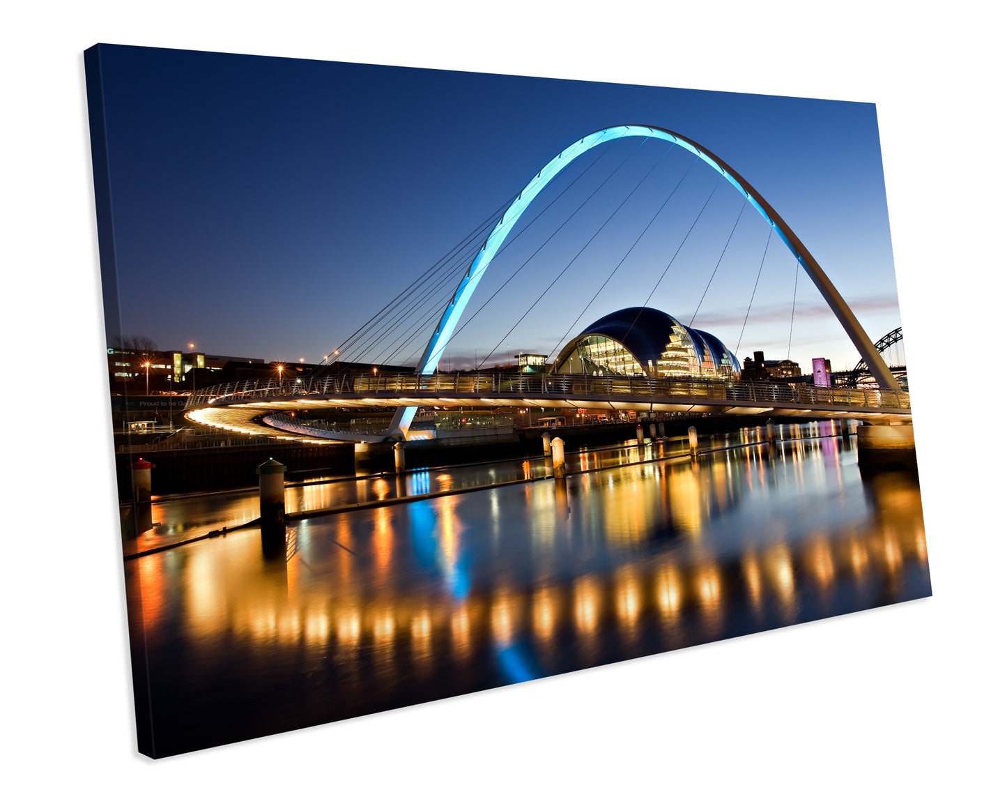 Millennium Bridge Tyne River Newcastle City CANVAS WALL ART Box Framed Picture Print
