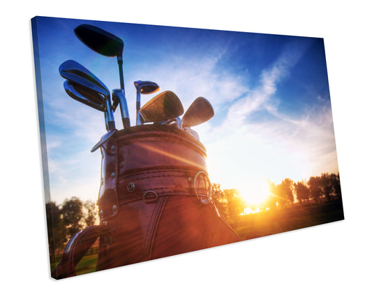 Golf Clubs Sport CANVAS WALL ART Box Framed Picture Print