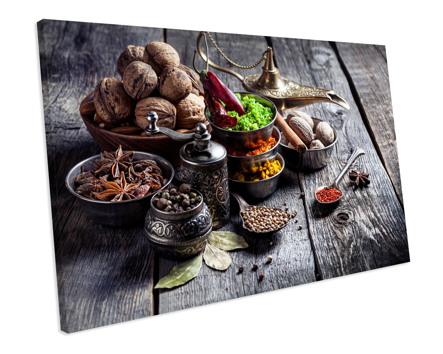 Kitchen Food Spices Framed Canvas print Wall Art