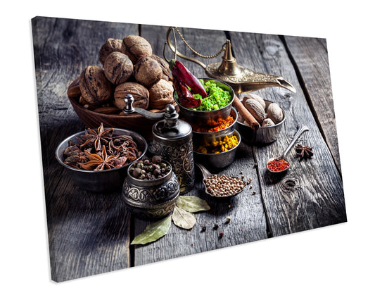 Kitchen Food Spices Framed Canvas print Wall Art