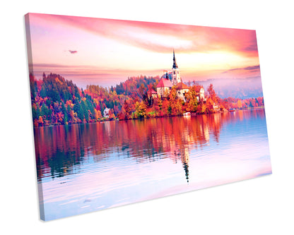 Magical Autumn Sunset Landscape CANVAS WALL ART Box Framed Picture Print