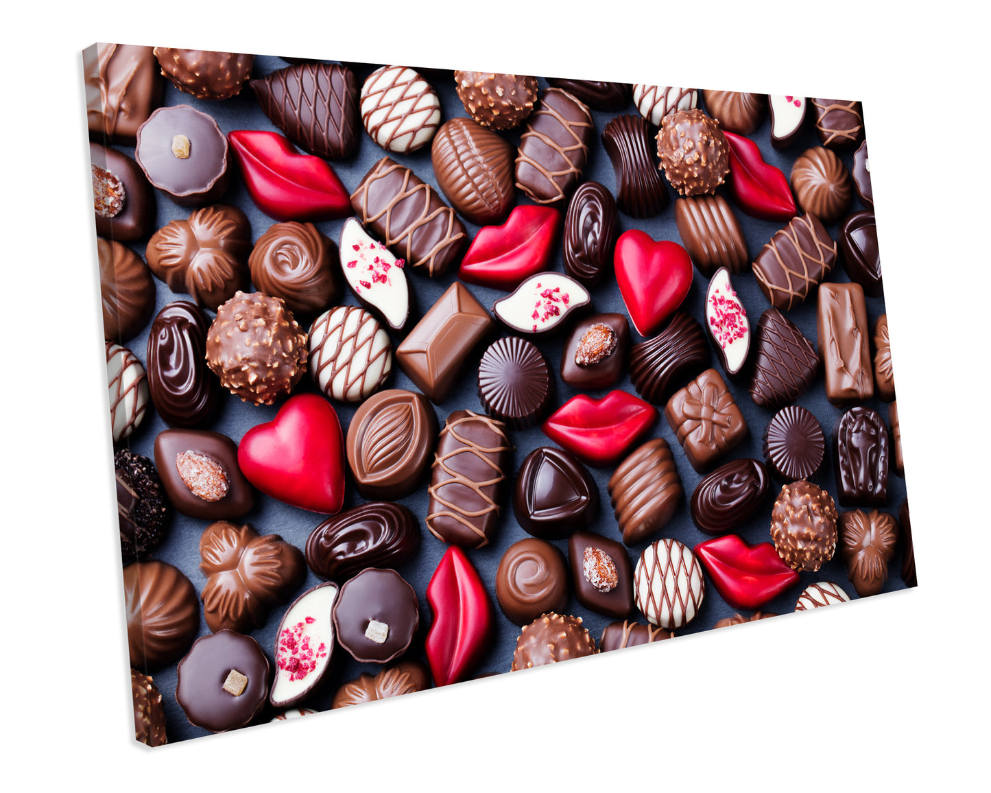 Chocolate Candy Sweets Food Kitchen CANVAS WALL ART Box Framed Picture Print
