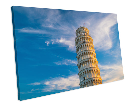 Leaning Tower of Pisa Landmark CANVAS WALL ART Box Framed Picture Print