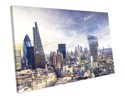 City Of London Skyline CANVAS WALL ART Box Framed Picture Print