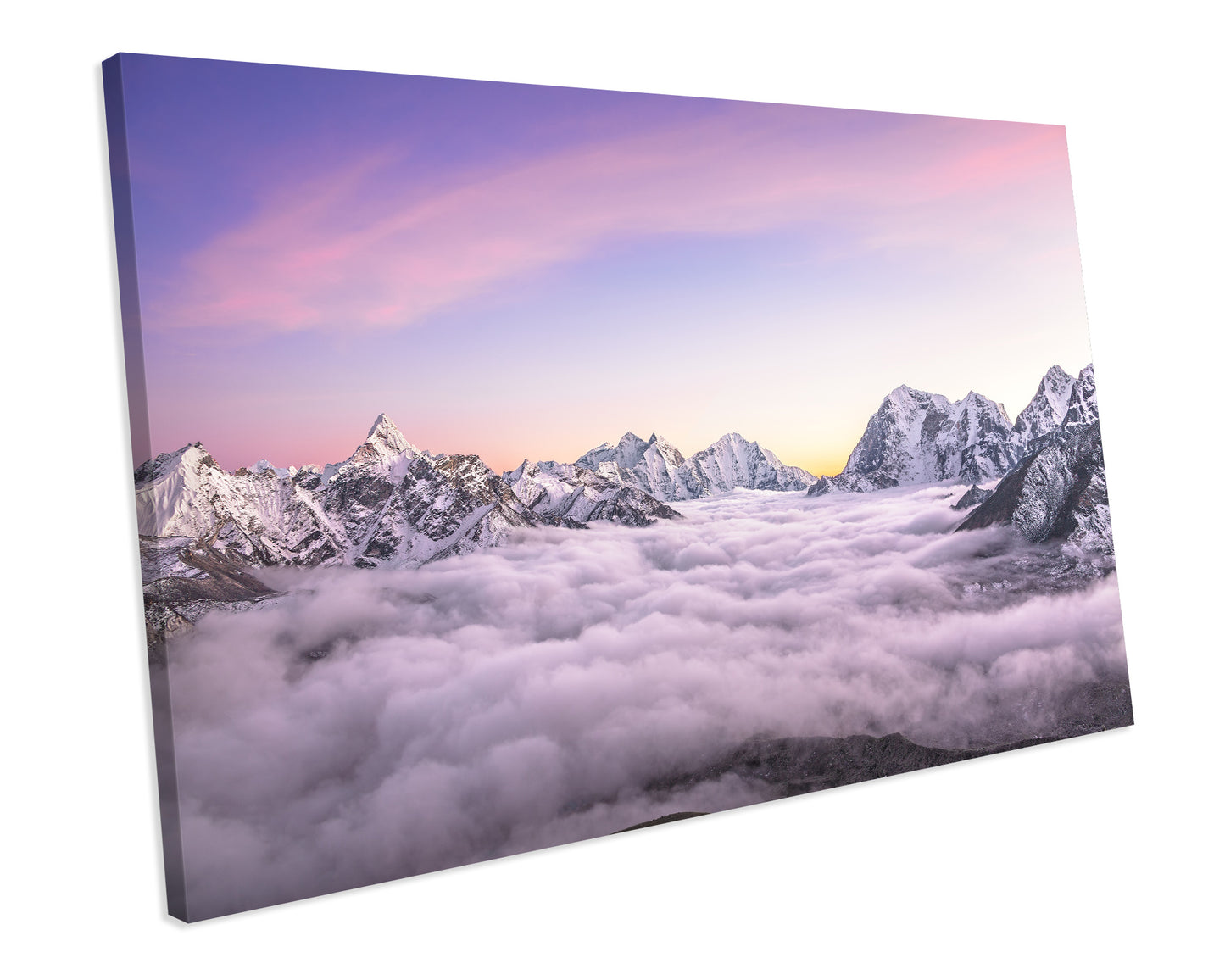 Cloudy Mountain Vally Nepal Himalayas CANVAS WALL ART Box Framed Picture Print