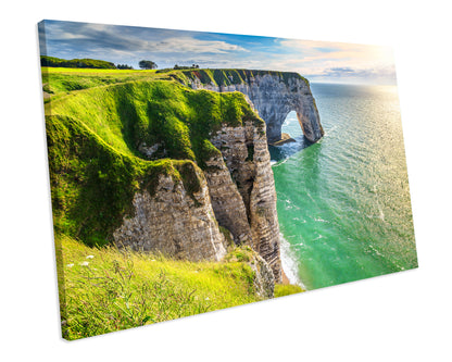 Aval Of Etretat Normandy France Landscape CANVAS WALL ART Box Framed Picture Print