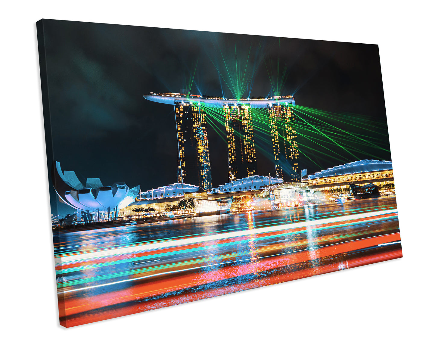 Marina Bay Sands Singapore At Night CANVAS WALL ART Box Framed Picture Print