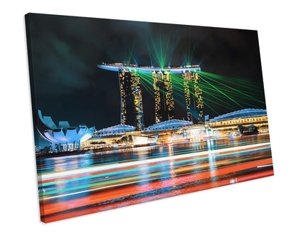Marina Bay Sands Singapore At Night CANVAS WALL ART Box Framed Picture Print