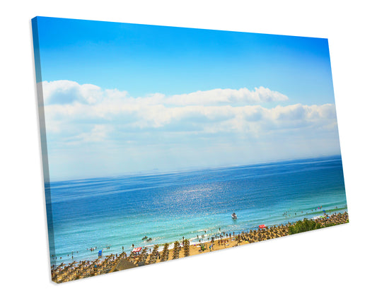 Beach View Summer CANVAS WALL ART Box Framed Picture Print