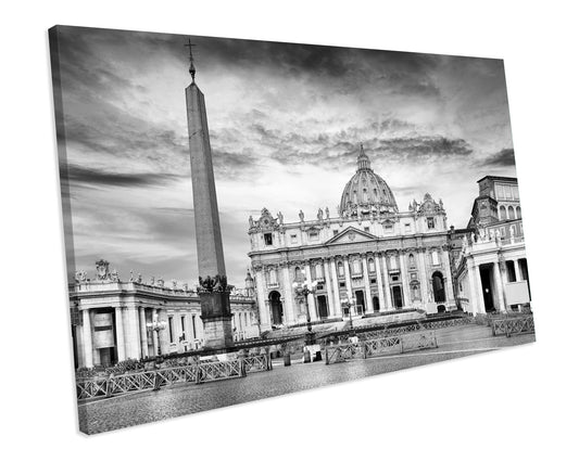 Vatican Rome Italy B&W Landmark CANVAS WALL ART Box Framed Picture Print