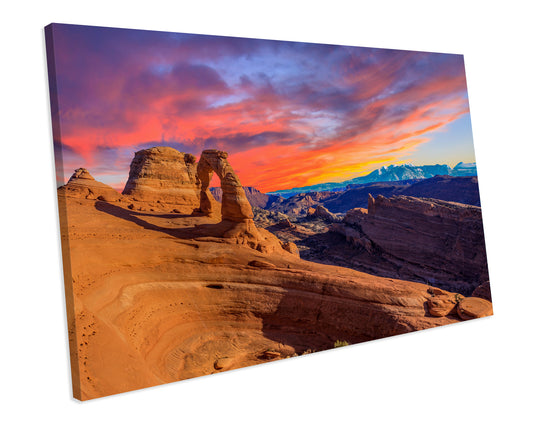 Sunset Arch Landscape Utah CANVAS WALL ART Box Framed Picture Print