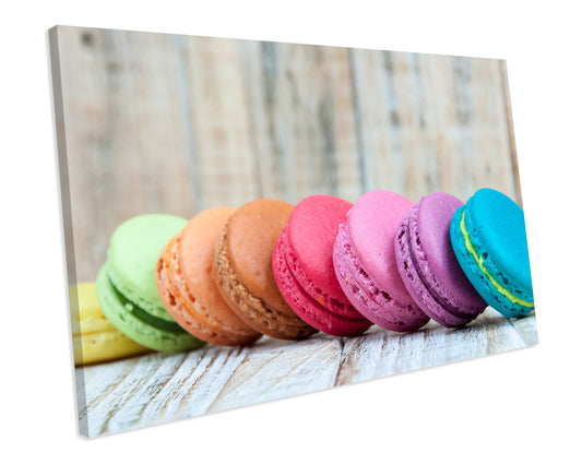 Colourful Macaroon Kitchen CANVAS Print Framed WALL ART Picture