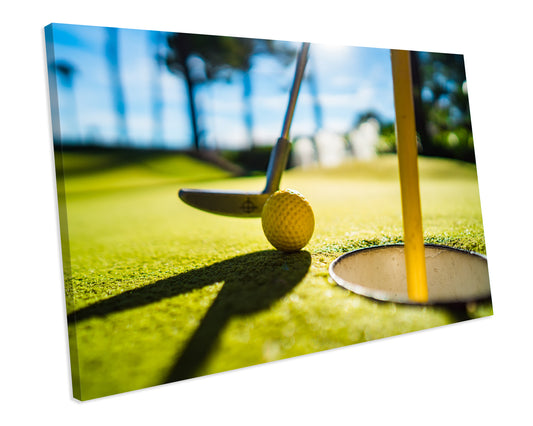 Golf Ball Clubs Sport CANVAS WALL ART Box Framed Picture Print