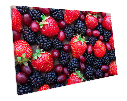 Strawberries Fruit kitchen Food & Drink Framed Canvas print Wall Art