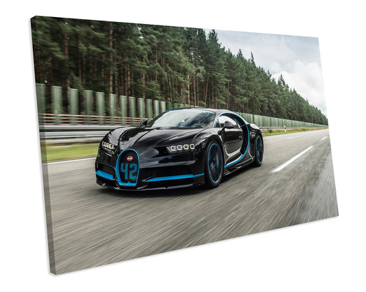 Bugatti Chiron Exotic Sports Car CANVAS WALL ART Box Framed Picture Print