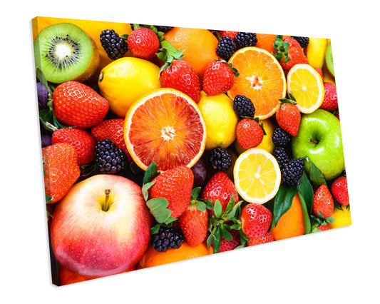 Mixed Fresh Fruit Food Kitchen CANVAS ART PRINT Box Framed Picture Home Decor