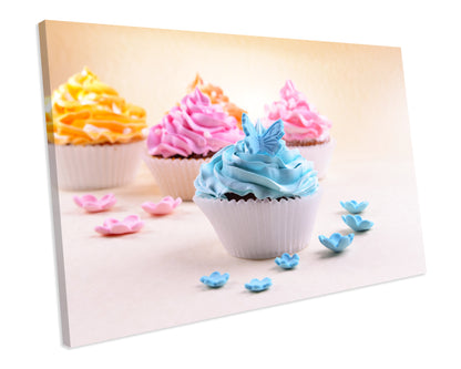 Pastel Cupcake Kitchen CANVAS Print Framed WALL ART Picture