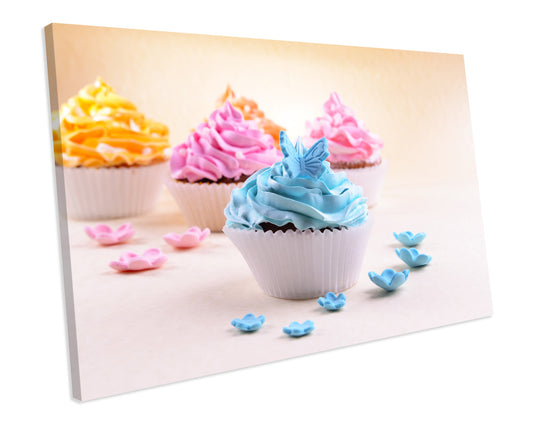 Pastel Cupcake Kitchen CANVAS Print Framed WALL ART Picture