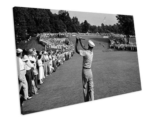 Ben Hogan Famous Shot Golf Sports Icon CANVAS WALL ART Box Framed Picture Print