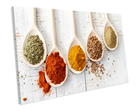 Herbs And Spices Asia Kitchen CANVAS WALL ART Box Framed Picture Print