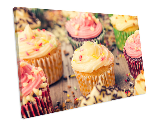 Cupcakes Kitchen Food CANVAS Print Wall ART Framed Ready To Hang