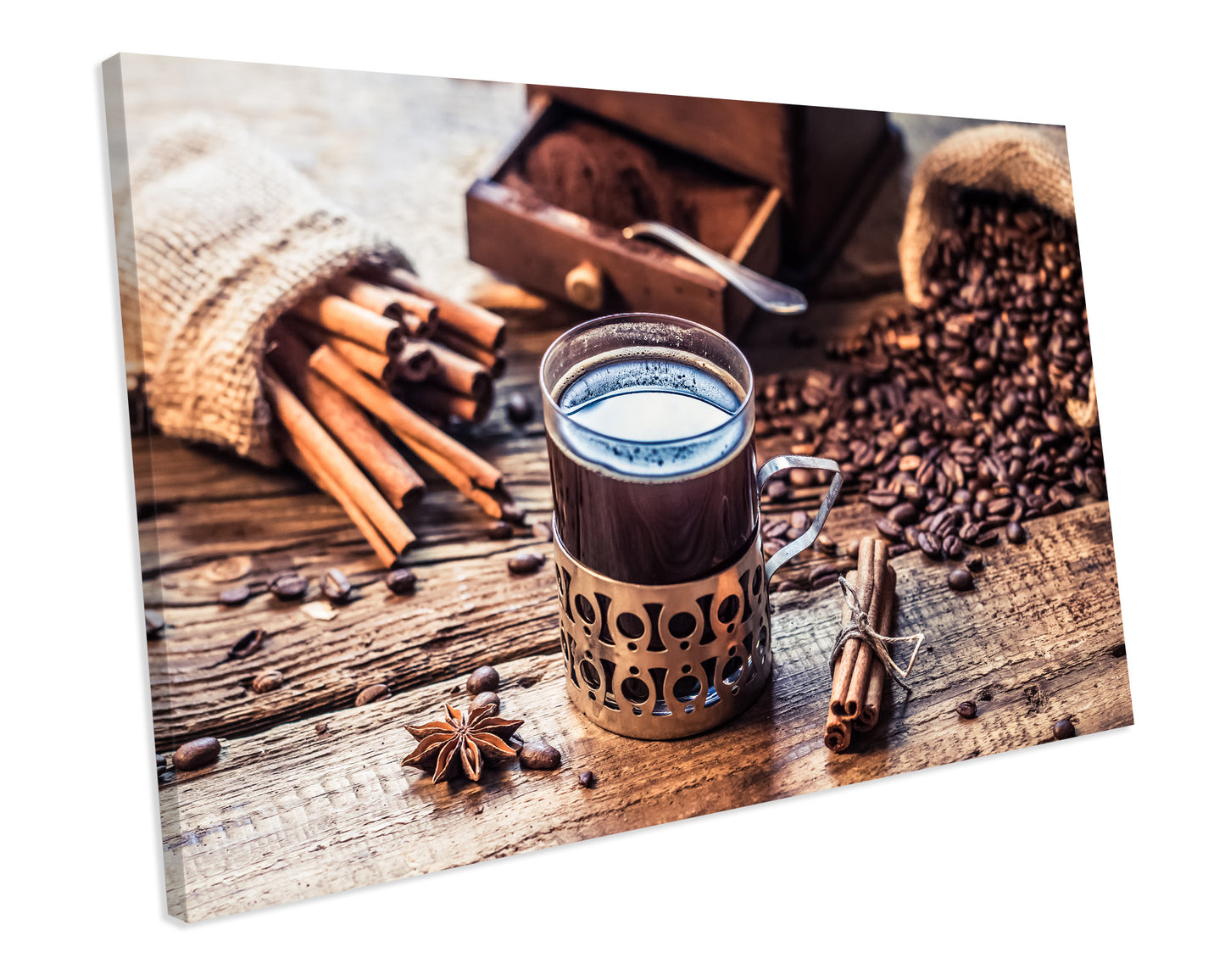 Coffee Beans Kitchen Food & Drink Canvas Print Framed Wall Art Ready To Hang