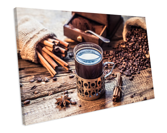Coffee Beans Kitchen Food & Drink Canvas Print Framed Wall Art Ready To Hang