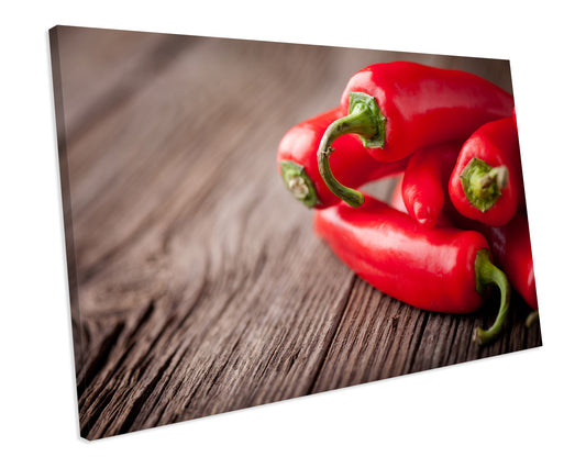 Chilli Peppers Food And Drink Kitchen CANVAS WALL ART Box Framed Picture Print