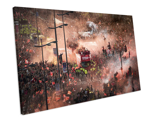 Liverpool Fc 2019 Champions League Winners Victory Parade Sports Football CANVAS WALL ART Box Framed Picture Print
