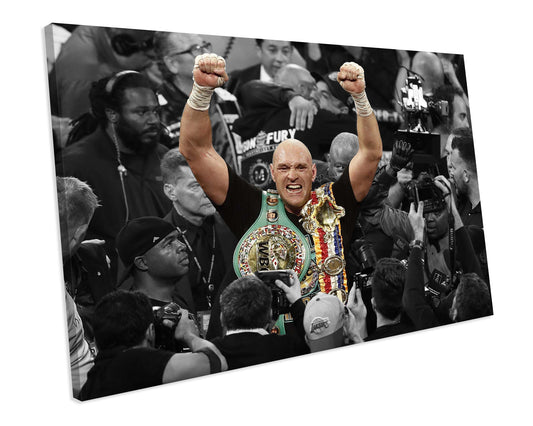 Tyson Fury World Champion 2020 Boxing Sports CANVAS WALL ART Box Framed Picture Print