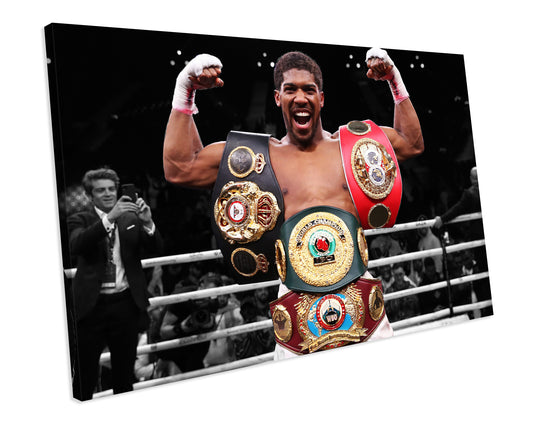 Anthony Joshua World Champion Boxing Sports CANVAS WALL ART Box Framed Picture Print