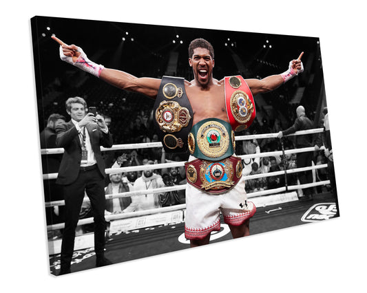 Anthony Joshua World Champion Sports Boxing CANVAS WALL ART Box Framed Picture Print