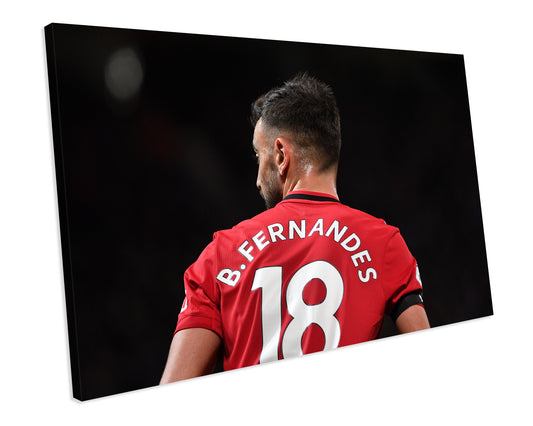 Bruno Fernandes Manchester United Football Sport CANVAS WALL ART Box Framed Picture Print