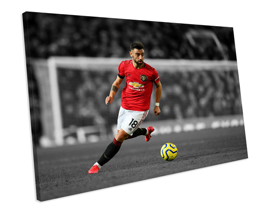 Bruno Fernandes Manchester United Football Sport CANVAS WALL ART Box Framed Picture Print