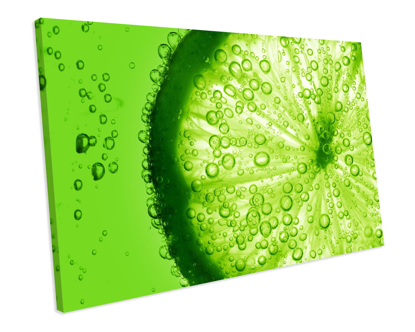 Lime Slice Fruit Food Framed Canvas Print Wall Art