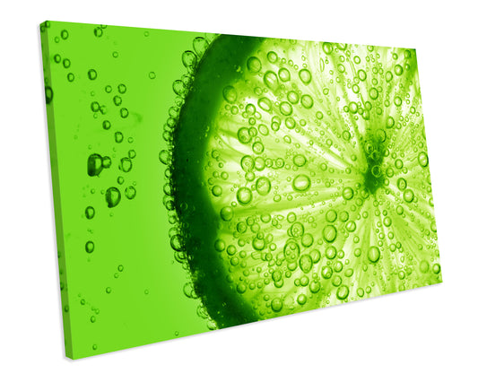 Lime Slice Fruit Food Framed Canvas Print Wall Art