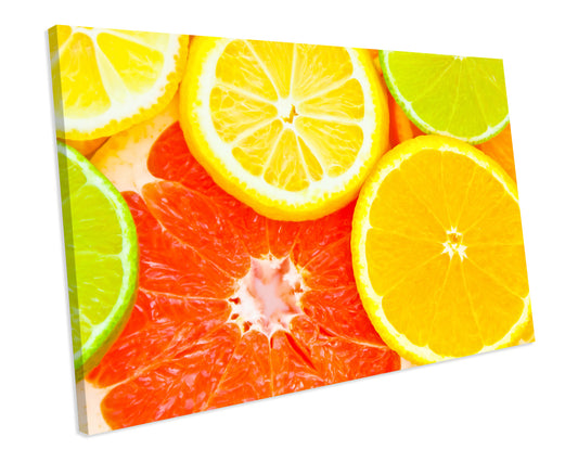 Citrus Fruit Kitchen Food Canvas Print Framed Wall Art Ready To Hang