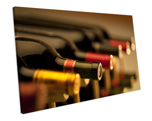 Wine Bottles Kitchen Food Canvas Print Framed Wall Art Ready To Hang